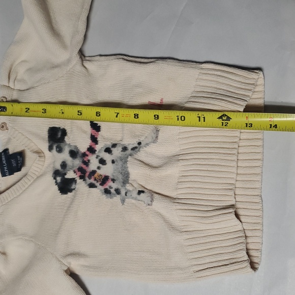 Ralph Lauren Girls Dalmatian Sweater Size 3T Cotton Puff Shoulder - Picture 14 of 16